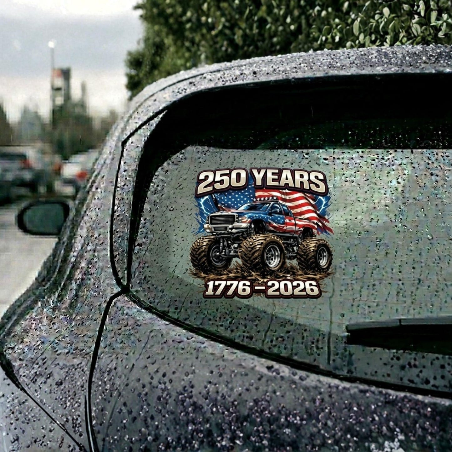 2pcs USA 250th Anniversary Merchandise - Patriotic 1776-2026 Vinyl Car Decals and Bumper Stickers for Cars, Trucks, Vehicles, 250 Years Commemorative Window Decal