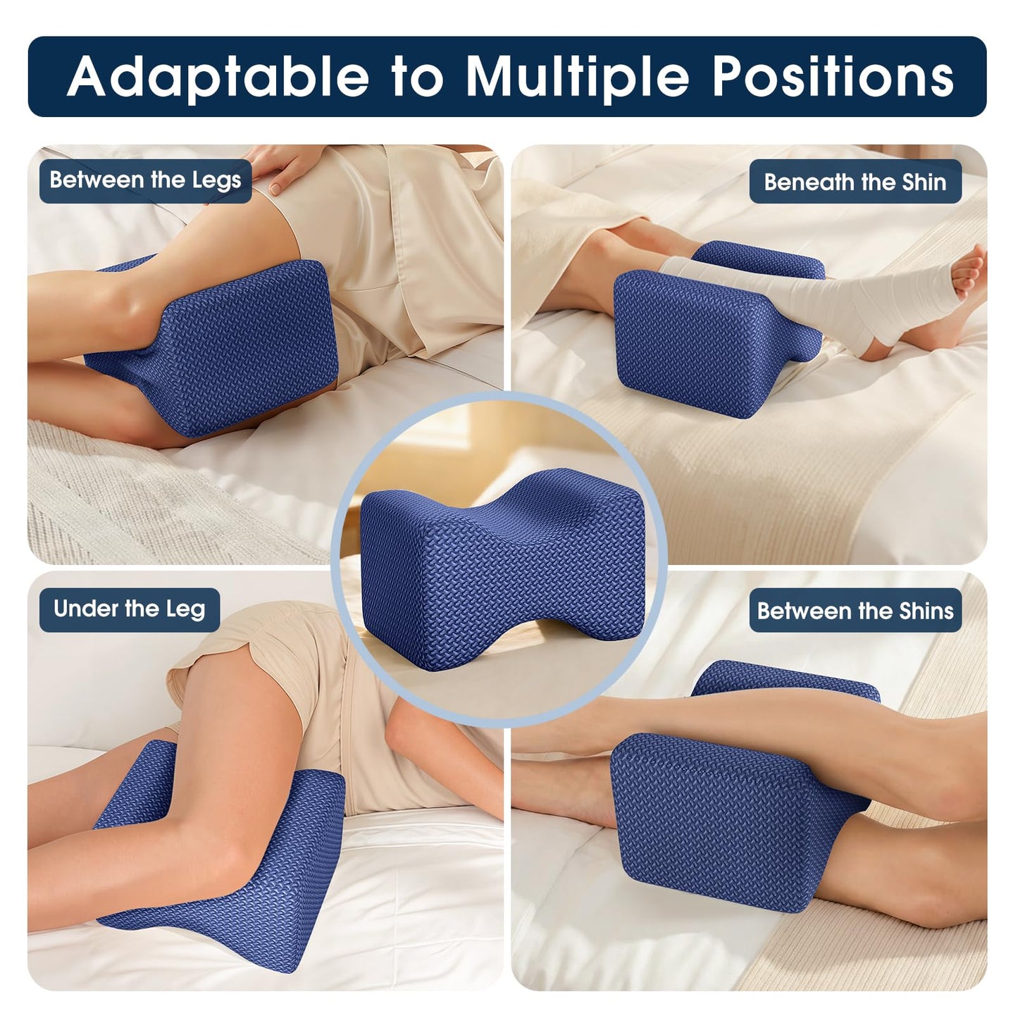 BlissTrends Memory Foam Knee Pillow – Ergonomic Support for Side Sleepers | Relieves Sciatica, Back & Hip Pain