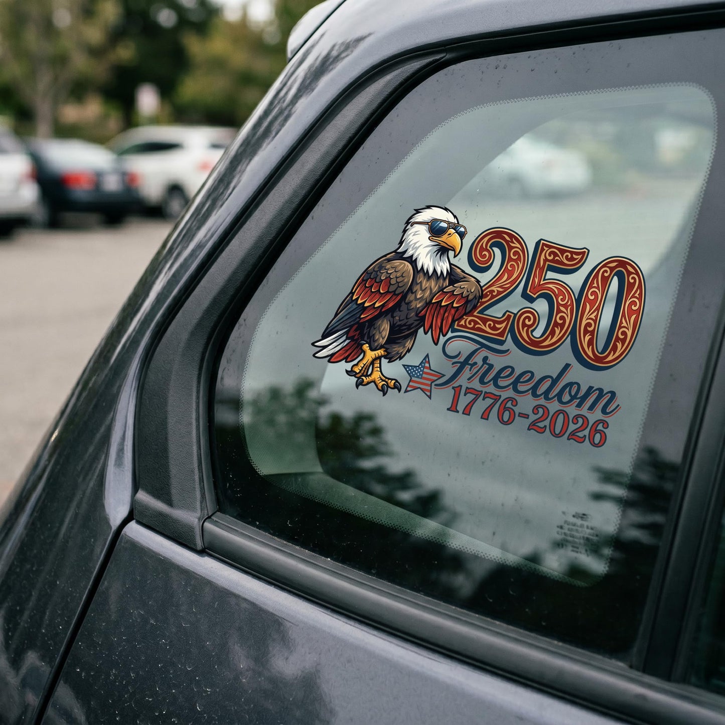 2pcs USA 250th Anniversary Merchandise - Patriotic 1776-2026 Vinyl Car Decals and Bumper Stickers for Cars, Trucks, Vehicles, 250 Years Commemorative Window Decal