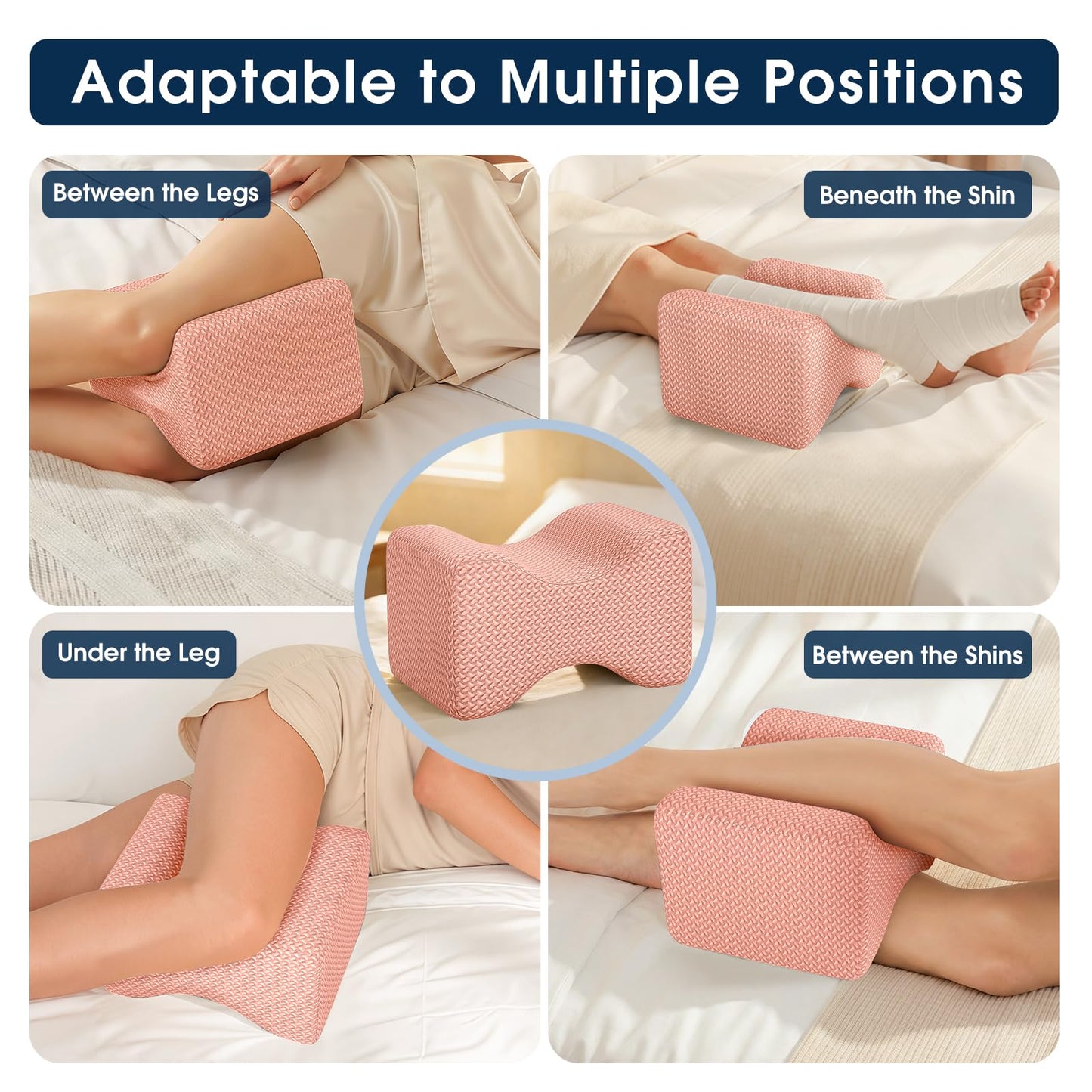 BlissTrends Memory Foam Knee Pillow – Ergonomic Support for Side Sleepers | Relieves Sciatica, Back & Hip Pain