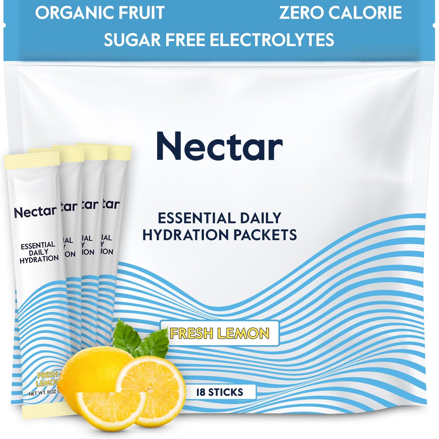 Nectar Hydration Packets - Electrolytes Powder Packets - Sugar Free & 0 Calorie - Organic Fruit Liquid Daily IV Electrolytes Powder for Dehydration Relief and Rehydration (Variety 30 Pack)