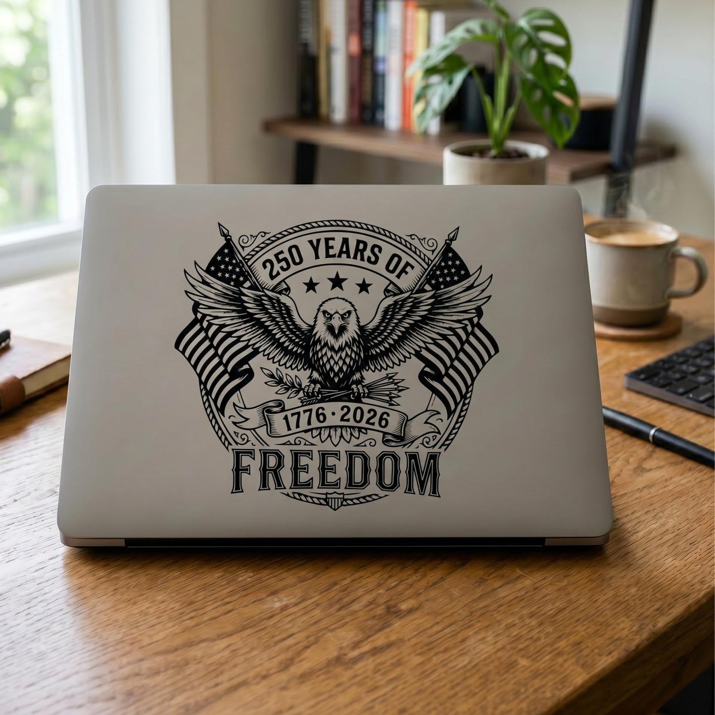 2pcs USA 250th Anniversary Merchandise - Patriotic 1776-2026 Vinyl Car Decals and Bumper Stickers for Cars, Trucks, Vehicles, 250 Years Commemorative Window Decal