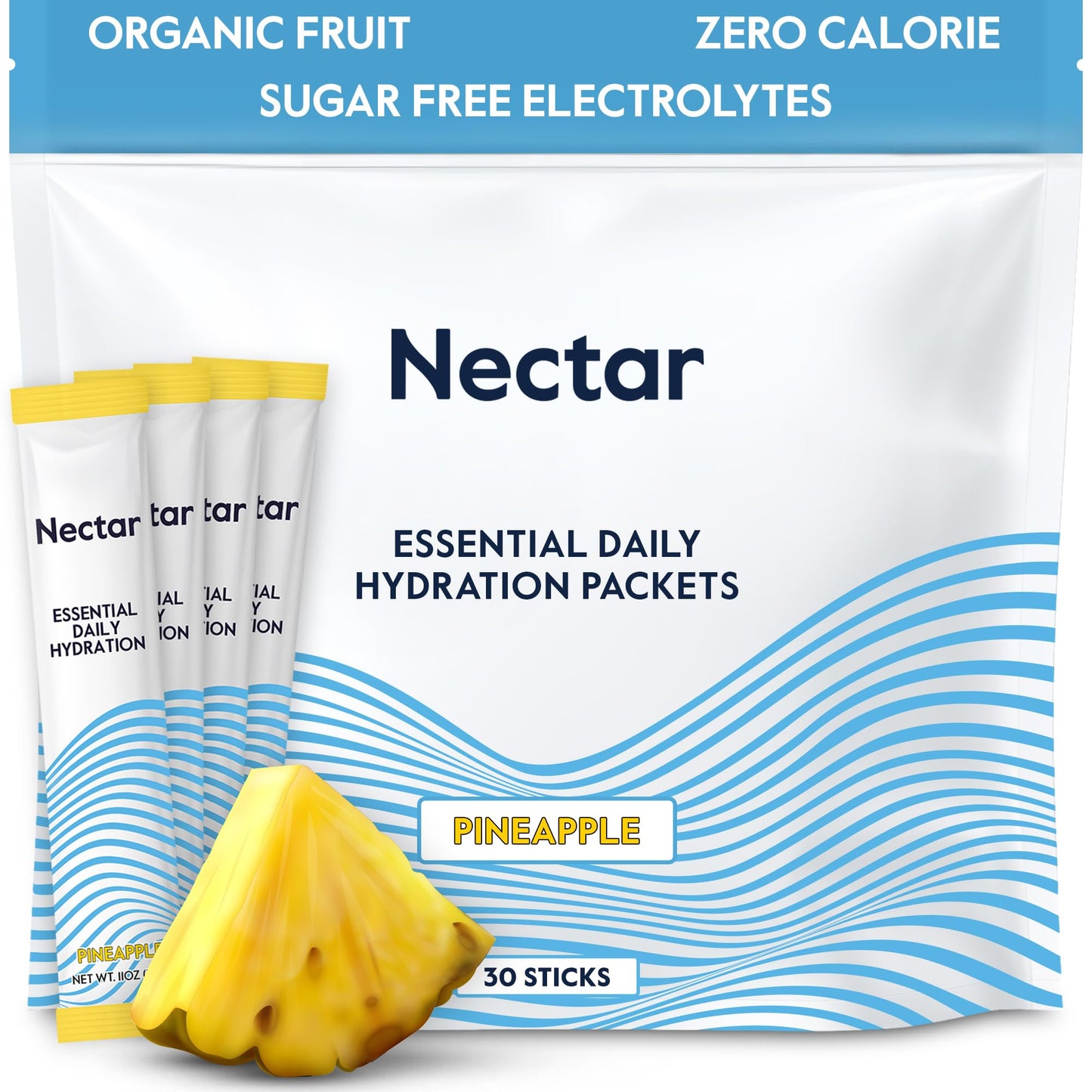Nectar Hydration Packets - Electrolytes Powder Packets - Sugar Free & 0 Calorie - Organic Fruit Liquid Daily IV Electrolytes Powder for Dehydration Relief and Rehydration (Variety 30 Pack)