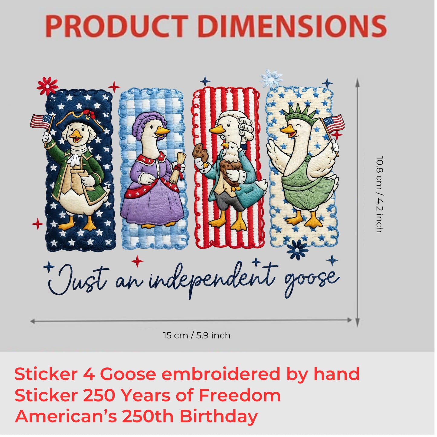2pcs USA 250th Anniversary Merchandise - Patriotic 1776-2026 Vinyl Car Decals and Bumper Stickers for Cars, Trucks, Vehicles, 250 Years Commemorative Window Decal