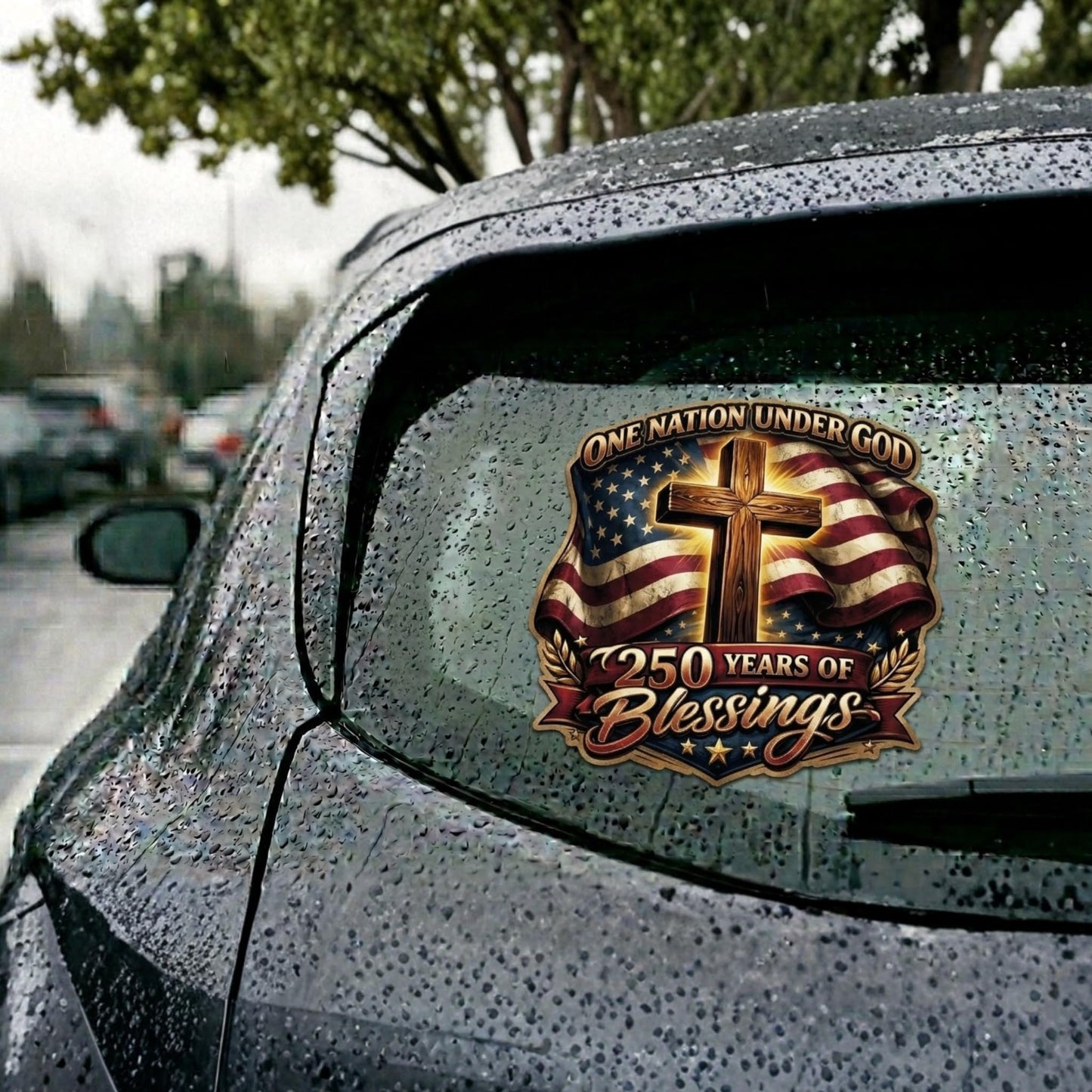 2pcs USA 250th Anniversary Merchandise - Patriotic 1776-2026 Vinyl Car Decals and Bumper Stickers for Cars, Trucks, Vehicles, 250 Years Commemorative Window Decal