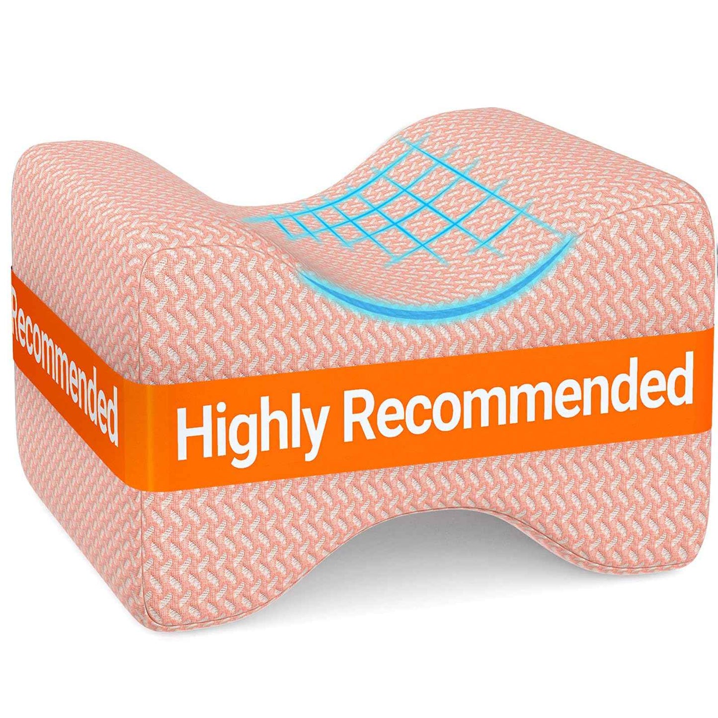 BlissTrends Memory Foam Knee Pillow, Knee Pillow for Side Sleepers, Leg Pillows for Sleeping Blood Circulation, Elevation Pillow for Spine Aligning, Sciatica, Back, Hip, Knee, Ankle Pain, Grey