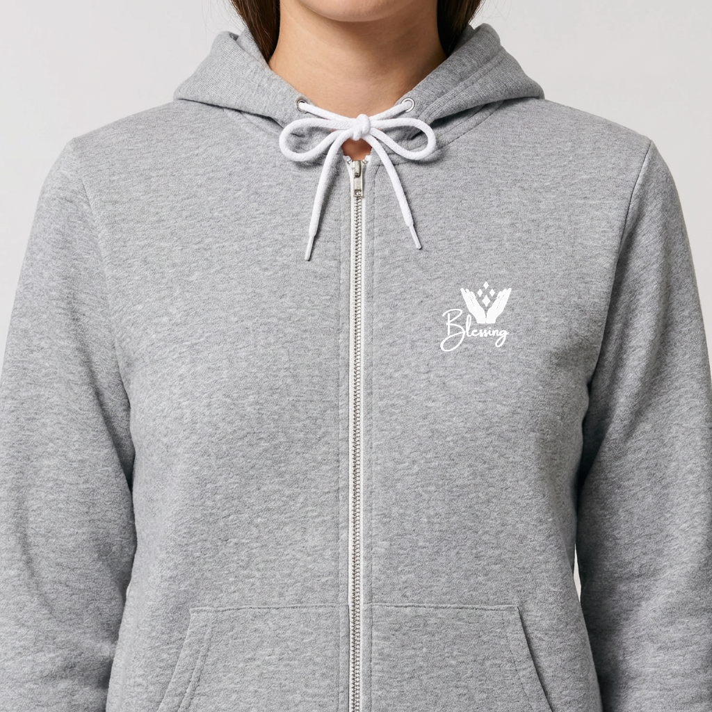 "Blessing"Unisex leece Full-Zip Hoodie Sweatshirt 