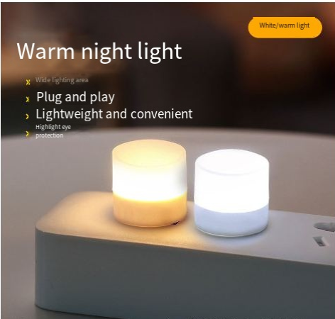 Portable USB LED Night Light – Eye Protection Lamp for Students & Travel