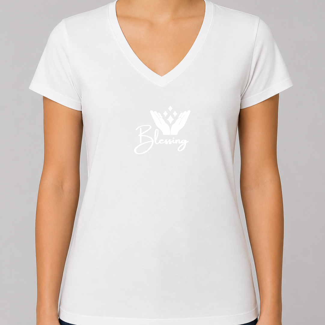Blessing Women's Jersey V-Neck Tee 