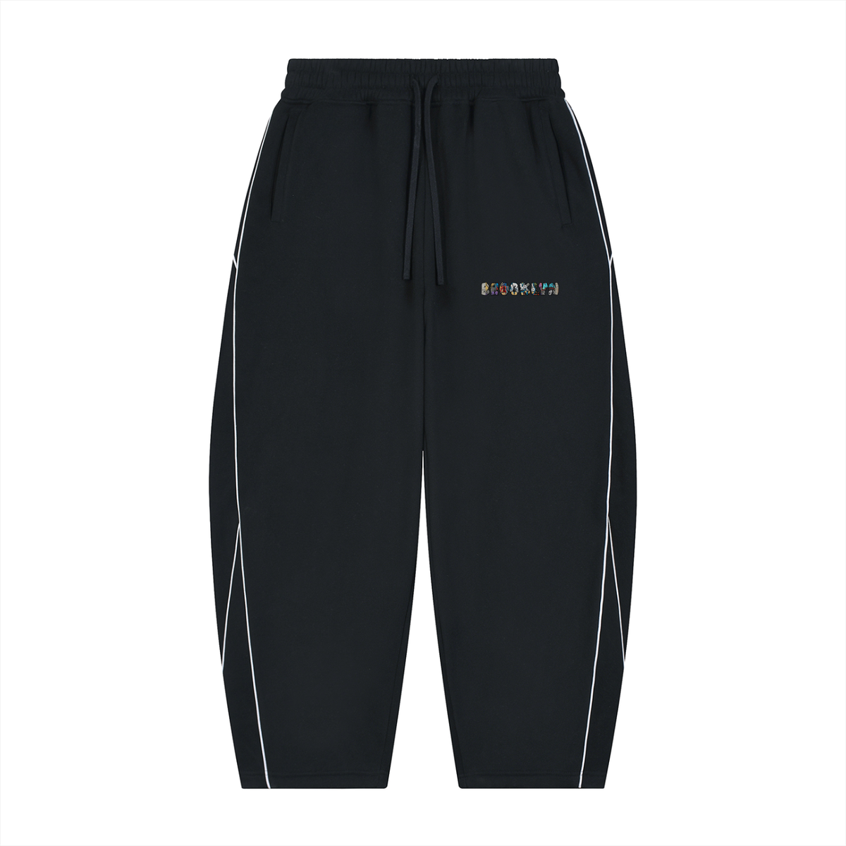 Unisex Piping Fleece Barrel Leg Sweatpants