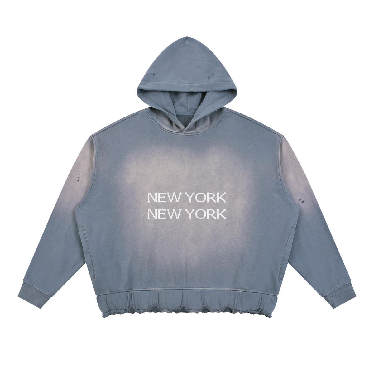 Unisex Sunfade Ripped Boxy Hoodie