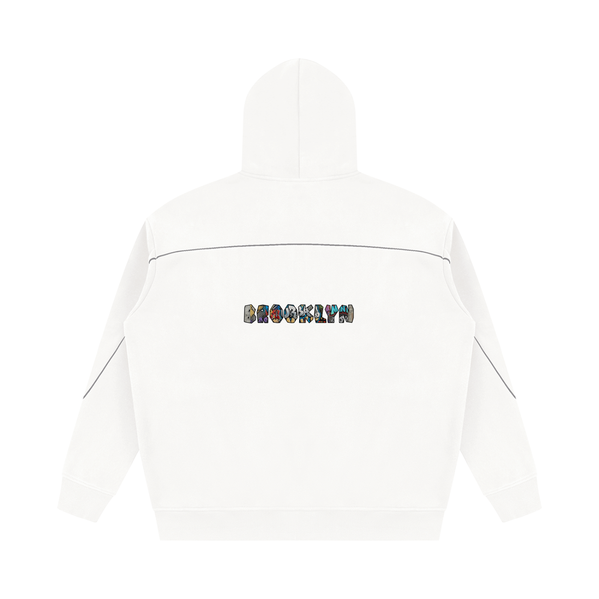 Unisex Oversized Piping Fleece Hoodie