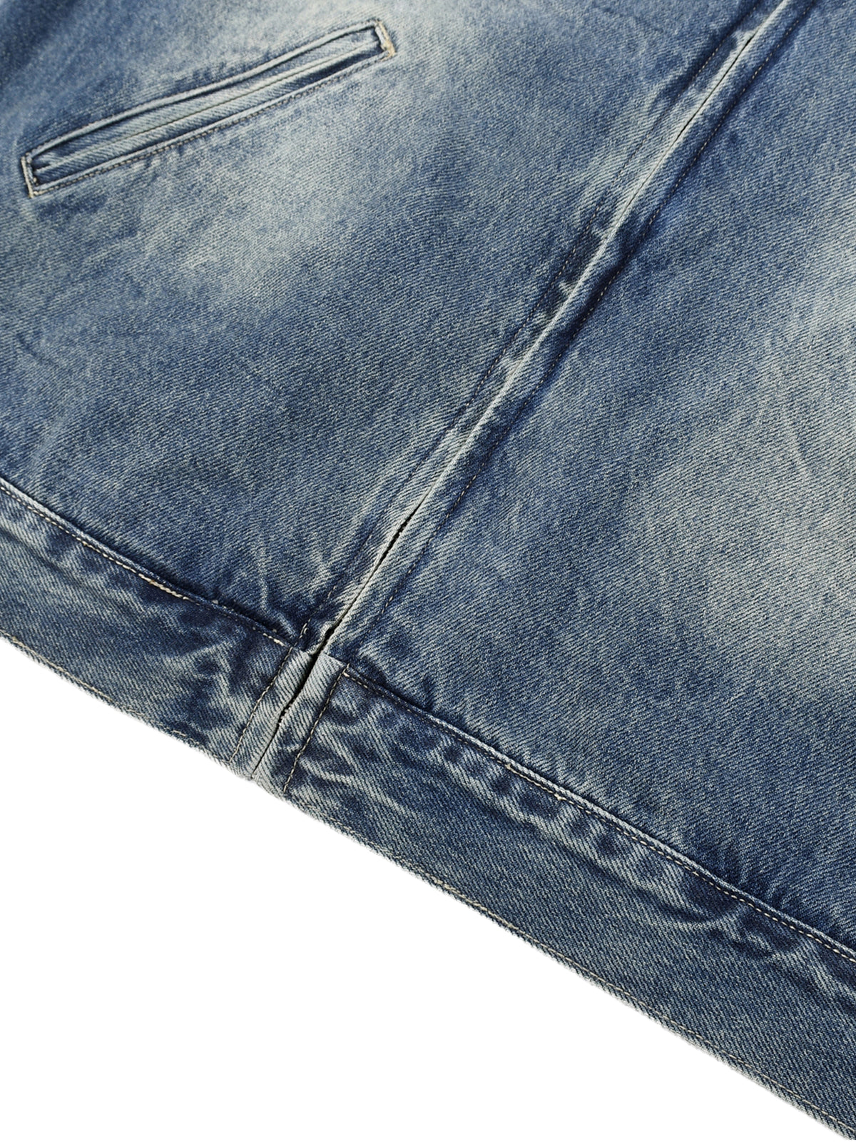 Kinetic Wear Vintage Wash Zip Up Denim Jacket