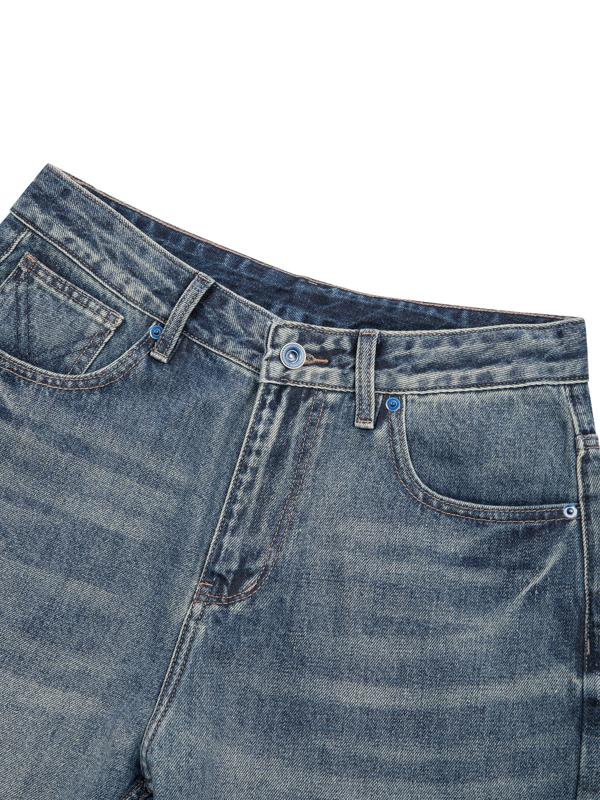Kinetic Wear Men's Vintage Wash Straight Leg Denim Jeans