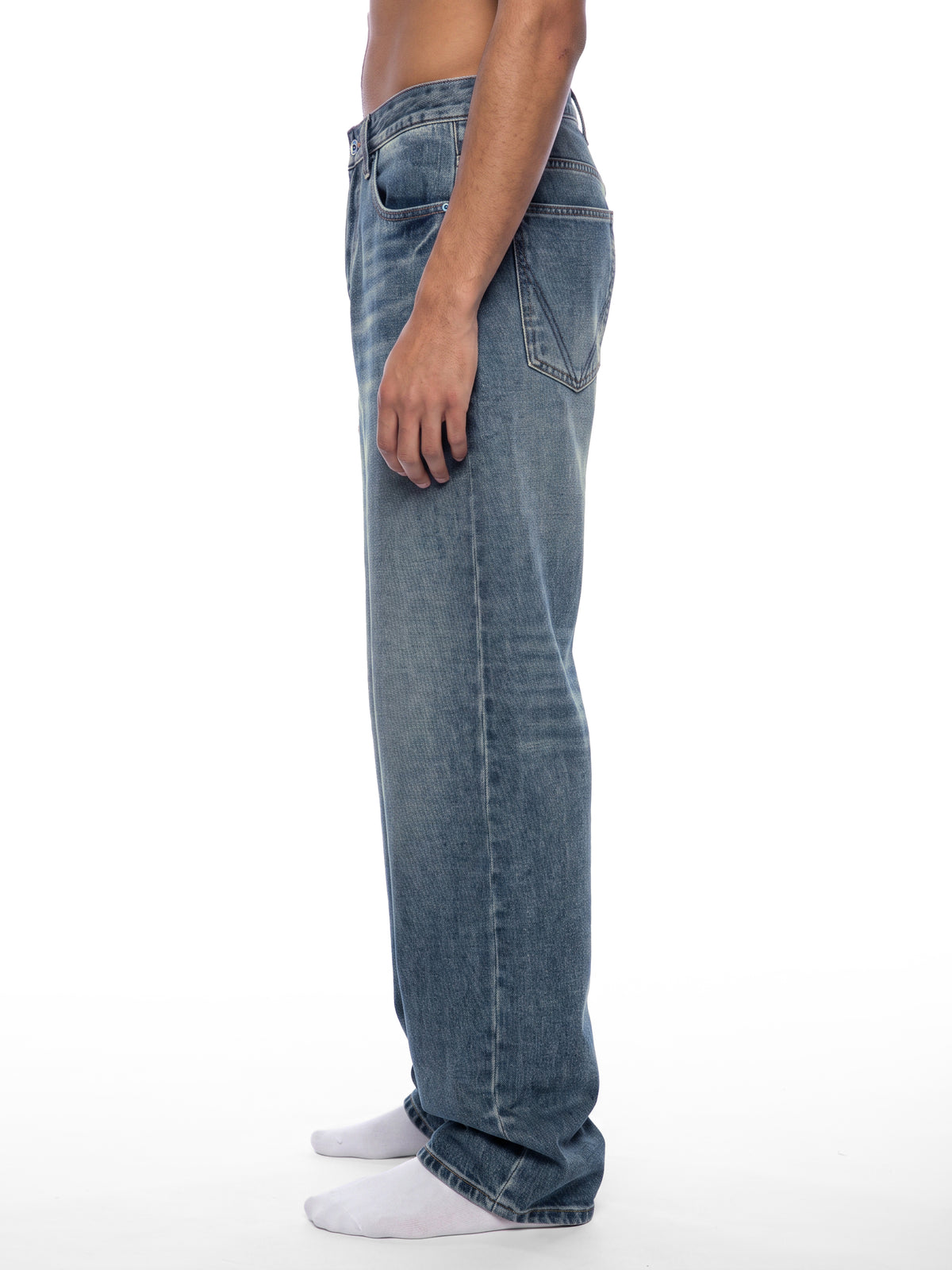 Kinetic Wear Men's Vintage Wash Straight Leg Denim Jeans